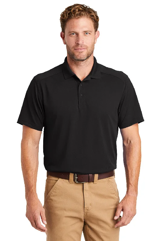 CornerStone Mens Select Moisture Wicking Short Sleeve Polo Shirt - Black