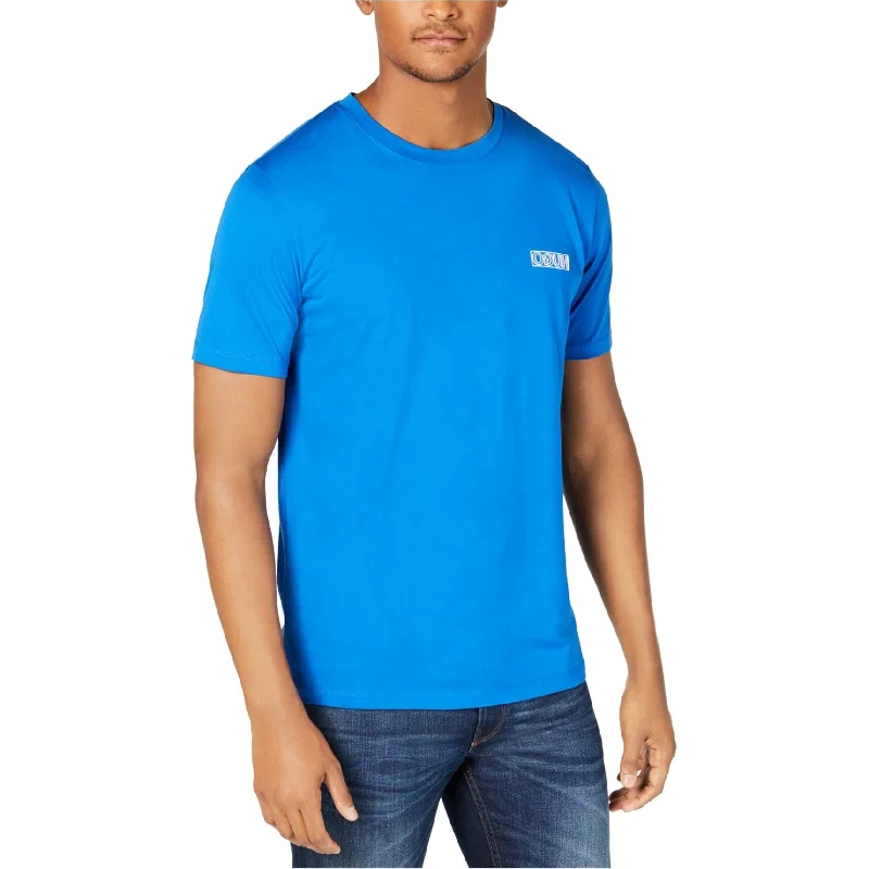 Hugo Boss Mens Backward Logo Graphic T-Shirt, Blue, X-Large