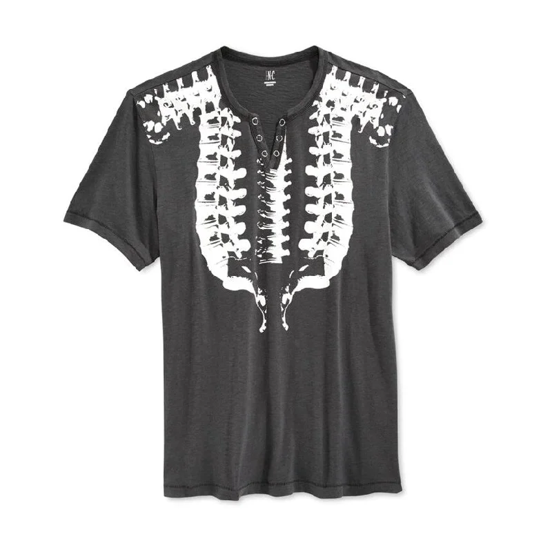 I-N-C Mens Spine Split Neck Graphic T-Shirt