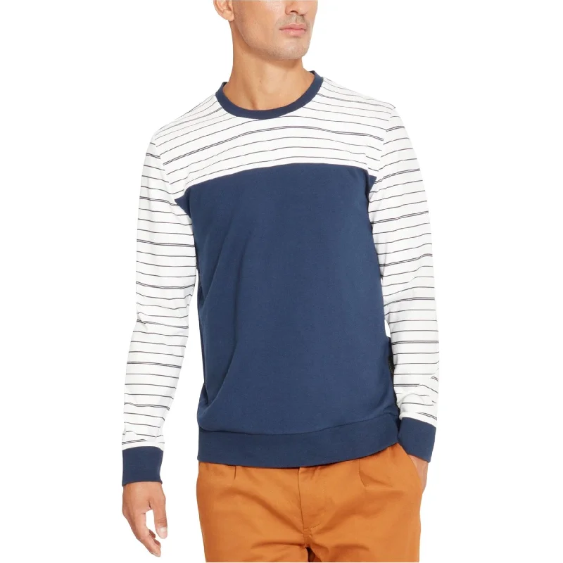 Kenneth Cole Mens Colorblocked Pinstripe Embellished T-Shirt