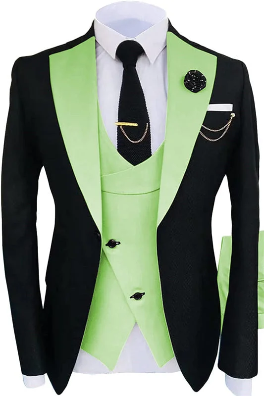 Light Green Shawl Lapel Three Pieces Slim Fit Prom Suits Business Suit Wedding Groom Tuxedo Dinner Party