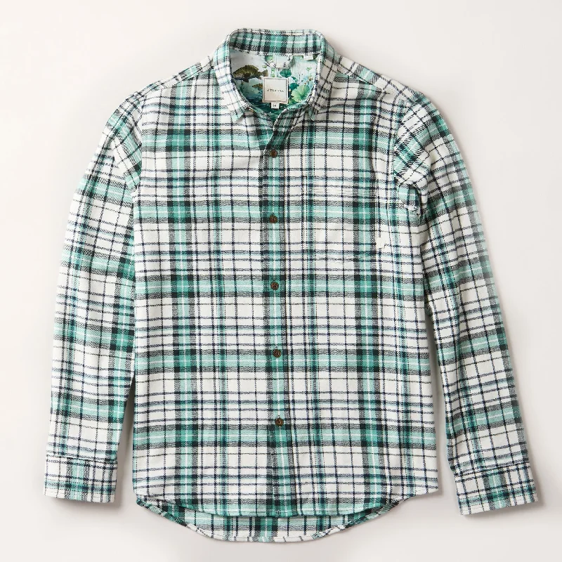 Men's Every Day Elite Flannel Shirt- Everglade White