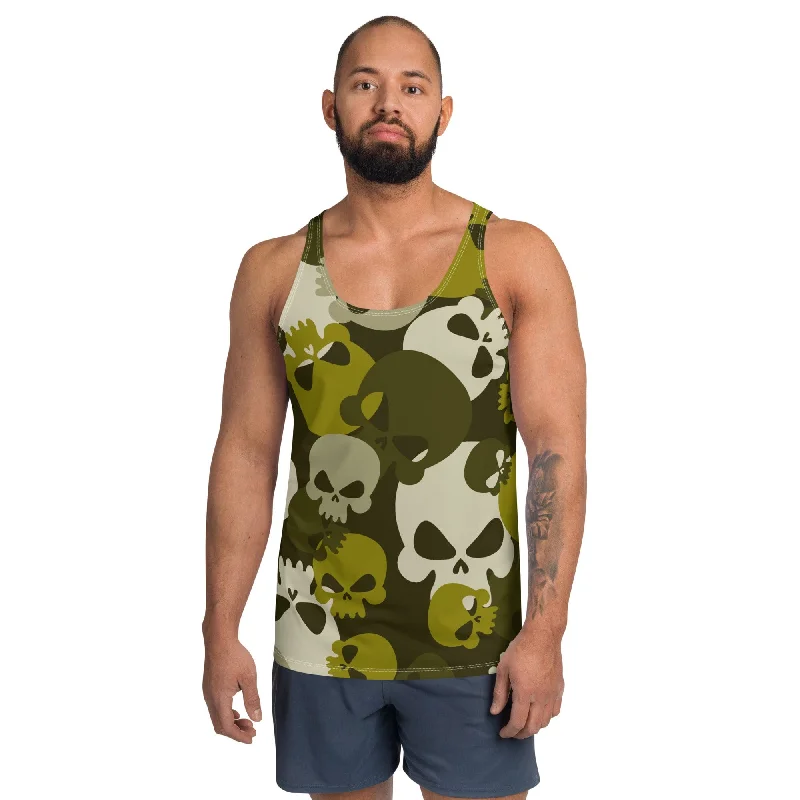 Men's Skull Camo Print Tank Top