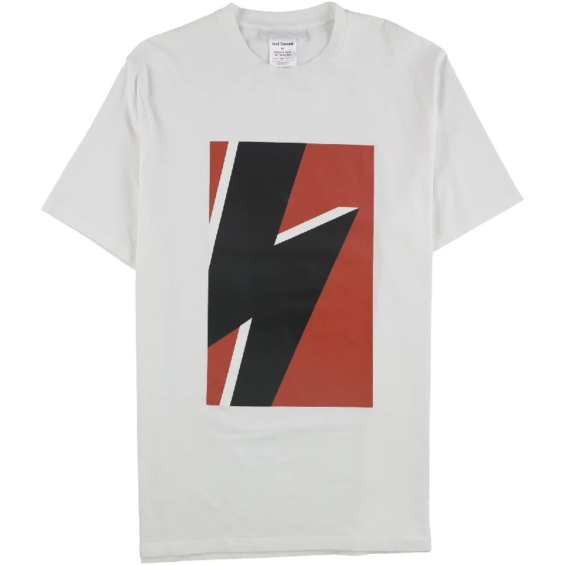 Neil Barrett Mens Pop Thunderbolt Graphic T-Shirt, White, X-Large