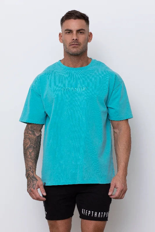 OVERSIZED TEE - TEAL BLUE