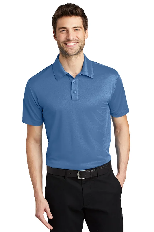 Port Authority Mens Silk Touch Performance Moisture Wicking Short Sleeve Polo Shirt - Carolina Blue