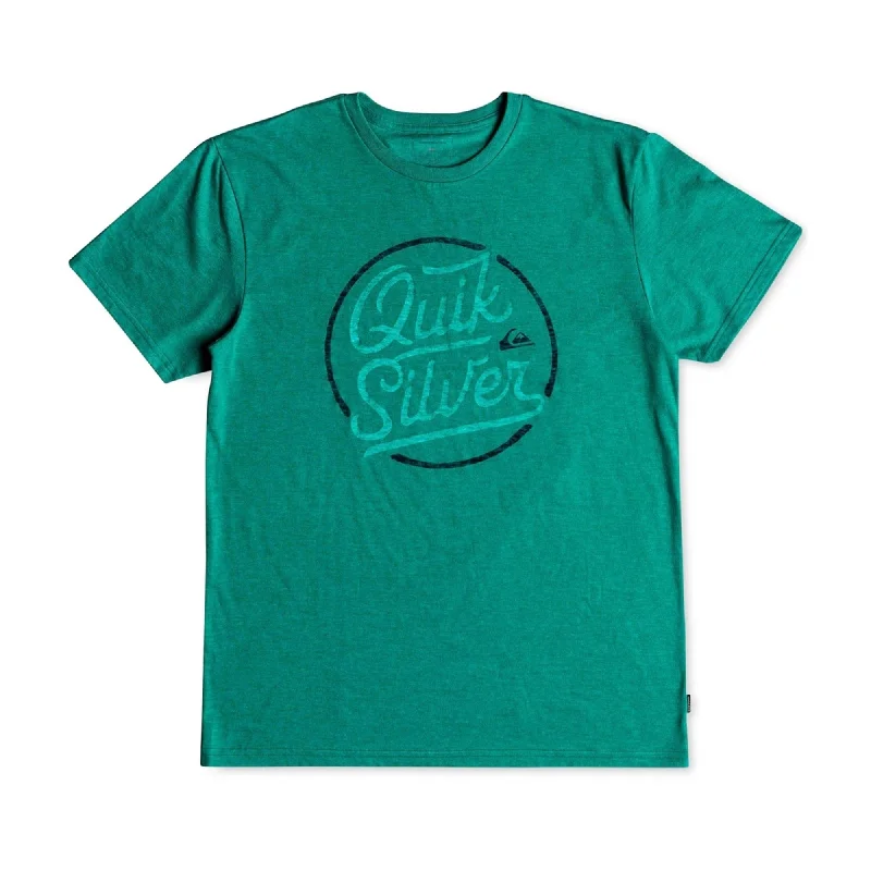 Quiksilver Mens Circle of Script Graphic T-Shirt, Green, Small