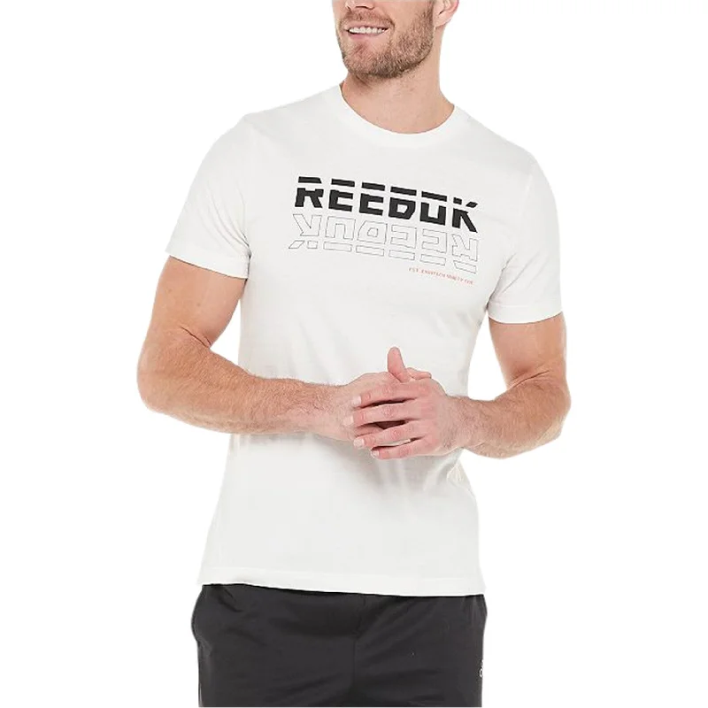 Reebok Mens MYT Graphic T-Shirt, White, X-Large