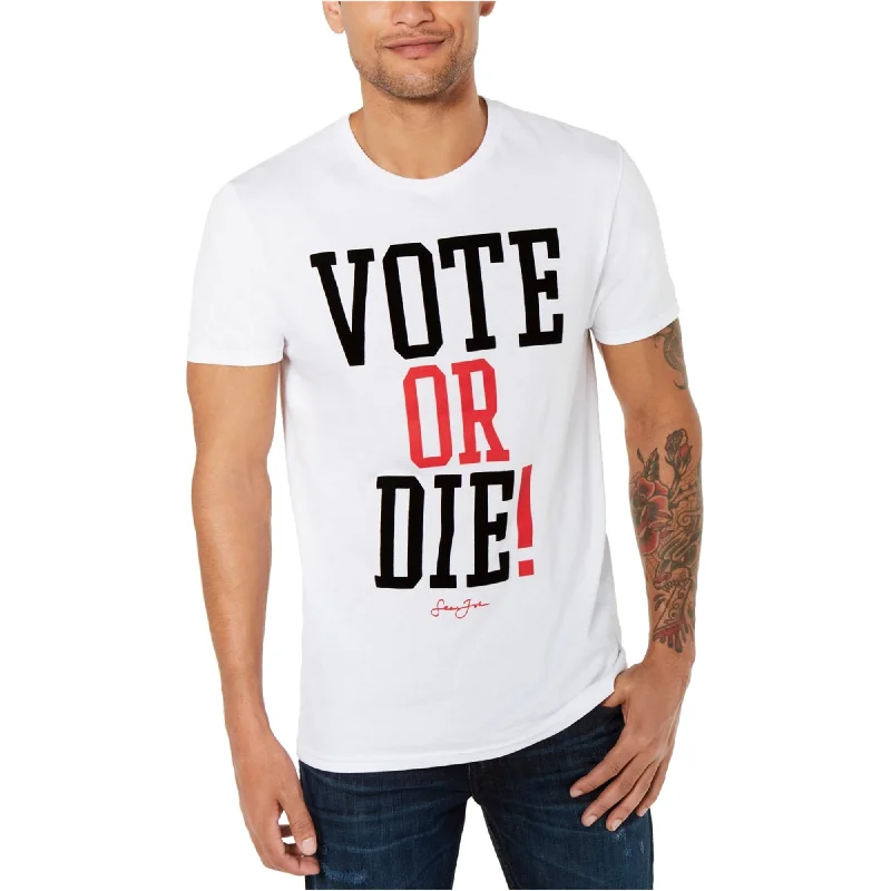 Sean John Mens Vote or Die! Graphic T-Shirt, Black, X-Large