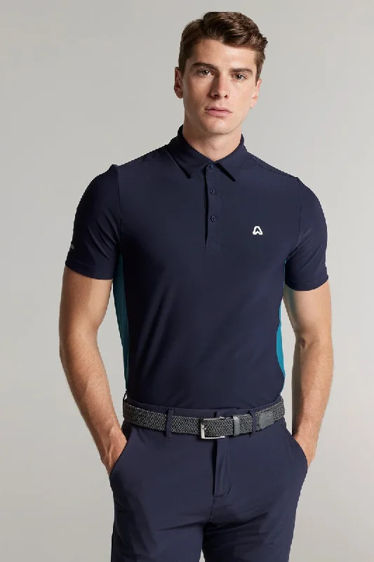 Vaughan Panelled Polo - Ace Navy / Tee Time Teal