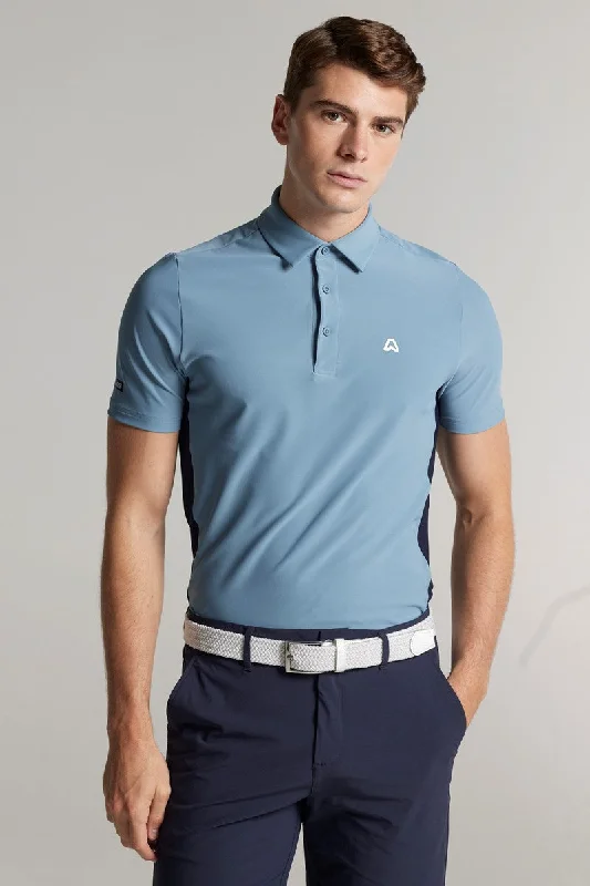 Vaughan Panelled Polo - Shadow Blue