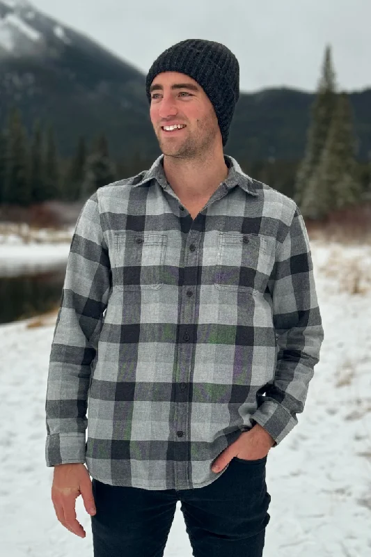 912 Men’s Grey Buffalo Check Flannel Shirt