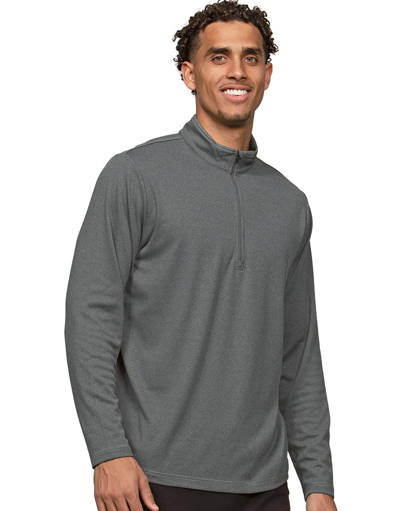 Antigua: Men's Essentials 1/4 Zip Pullover - Charcoal Heather Epic 104642