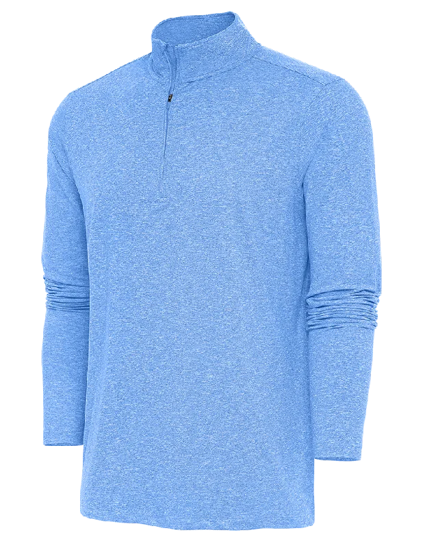 Antigua: Men's Essentials 1/4 Zip Pullover - Columbia Blue Heather Hunk 104958