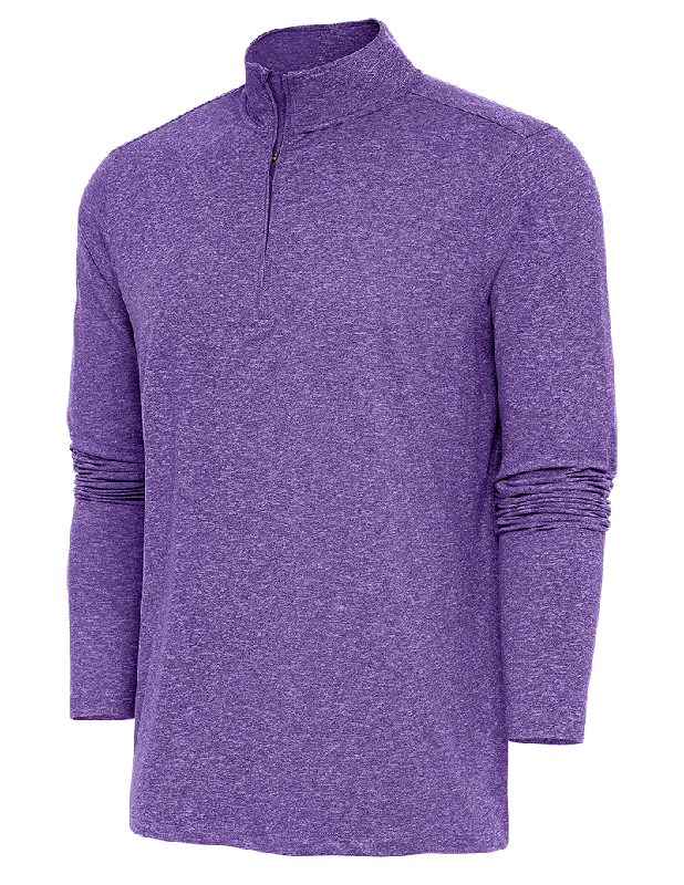 Antigua: Men's Essentials 1/4 Zip Pullover - DkPurpleHeather Hunk 104958