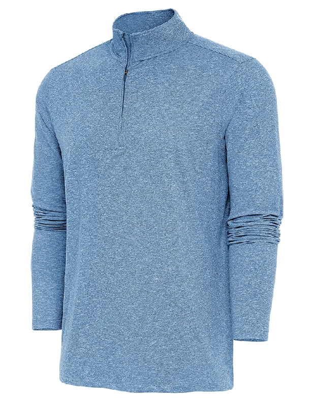 Antigua: Men's Essentials 1/4 Zip Pullover - Quiet Harbor Heather Hunk 104958