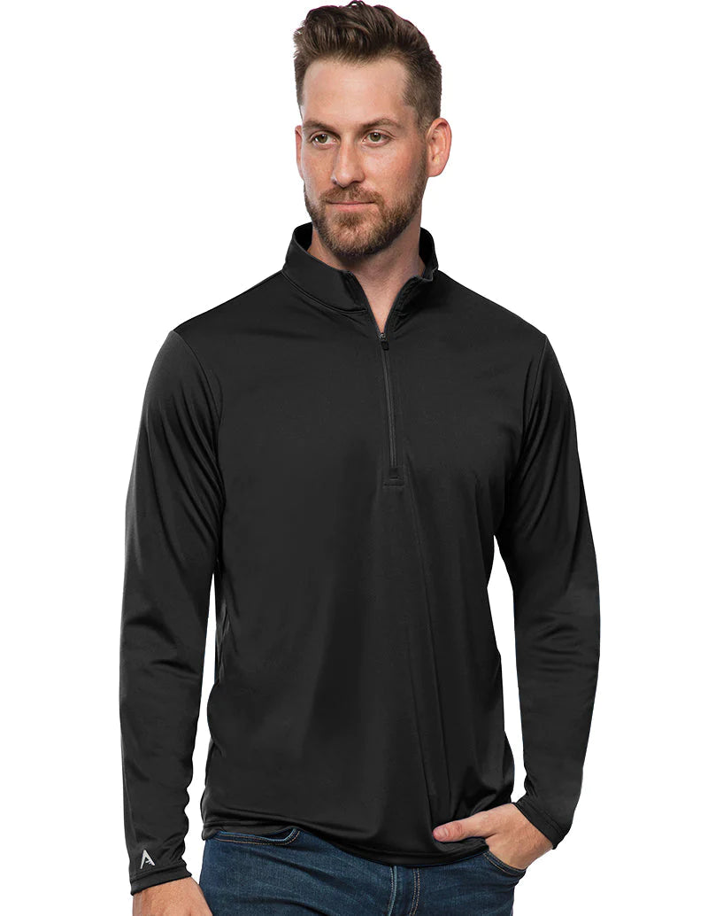 Antigua: Men's Essentials 1/4 Zip Pullover - Tribute Black 104644