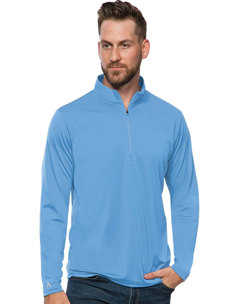 Antigua: Men's Essentials 1/4 Zip Pullover - Tribute Columbia Blue 104644