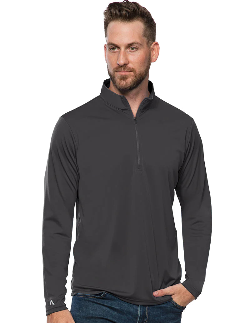 Antigua: Men's Essentials 1/4 Zip Pullover - Tribute Smoke 104644