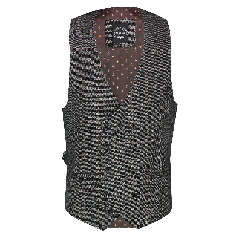 CARER – DOUBLE BREASTED TWEED BROWN WAISTCOAT