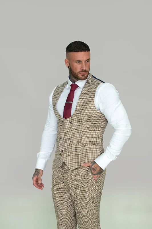 Elwood Houndstooth Double Breasted Waistcoat