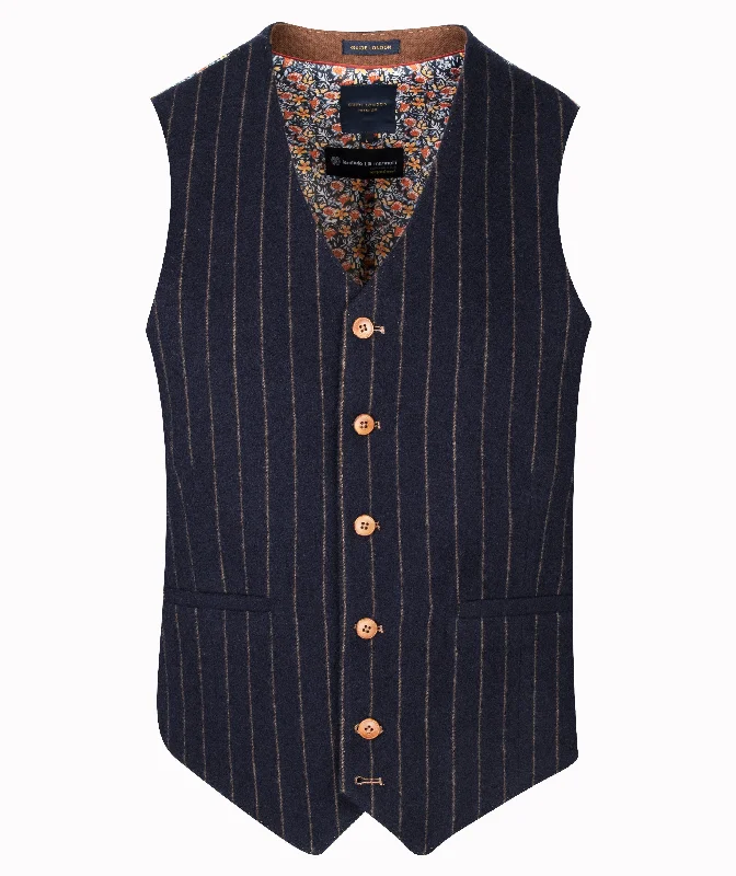 Guide London Striped Navy Waistcoat