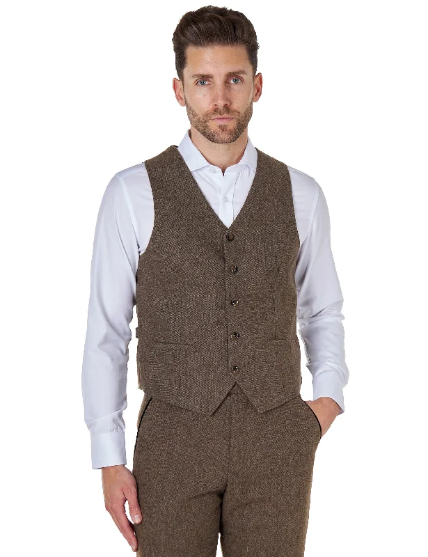 JIM - TWEED BROWN WAISTCOAT