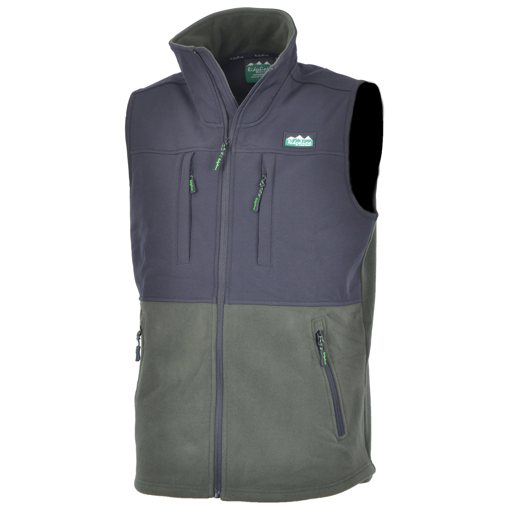 Ridgeline Kids Hybrid Fleece Vest - Olive/Black