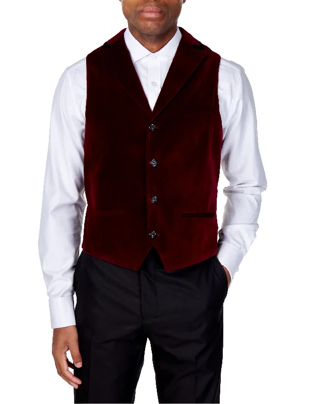 SAM Burgundy Velvet Collar Waistcoat